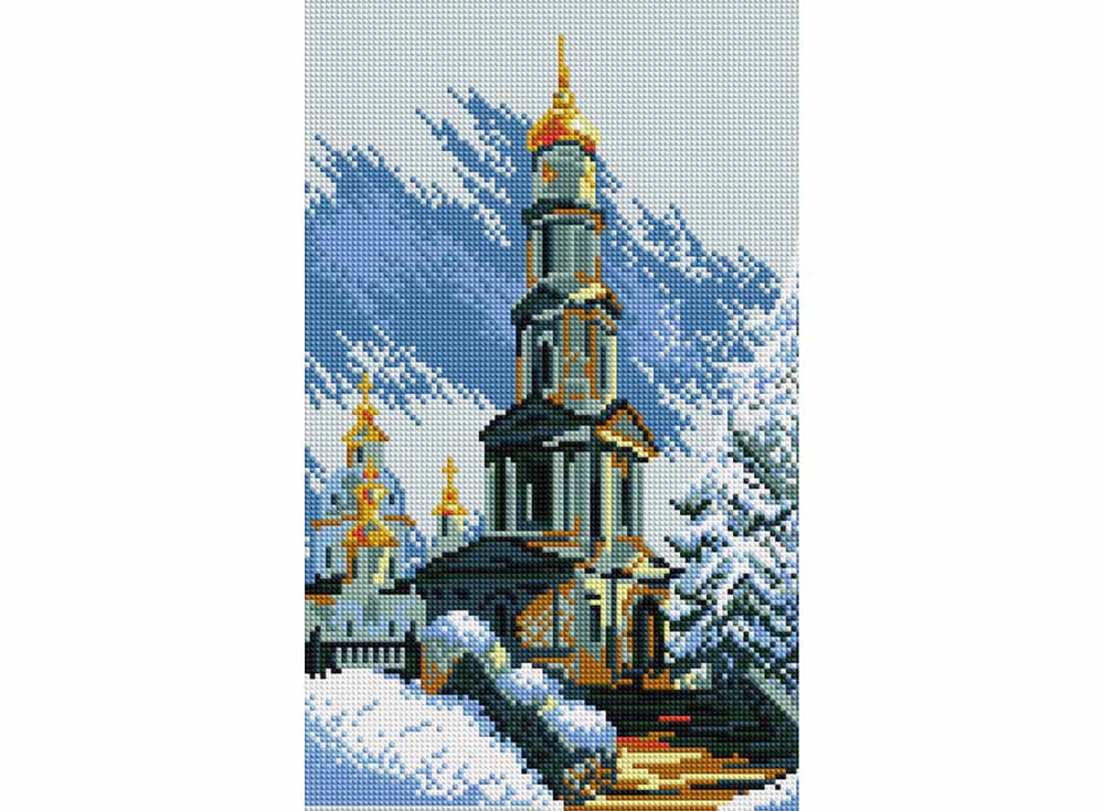 Стразы «Колокольня» Стразы «Колокольня»Anya<br><br><br>Артикул: F007<br>Основа: Холст без подрамника<br>Сложность: средние<br>Размер: 23,5x38,5 см<br>Выкладка: Полная<br>Тип страз: Круглые непрозрачные (акриловые)