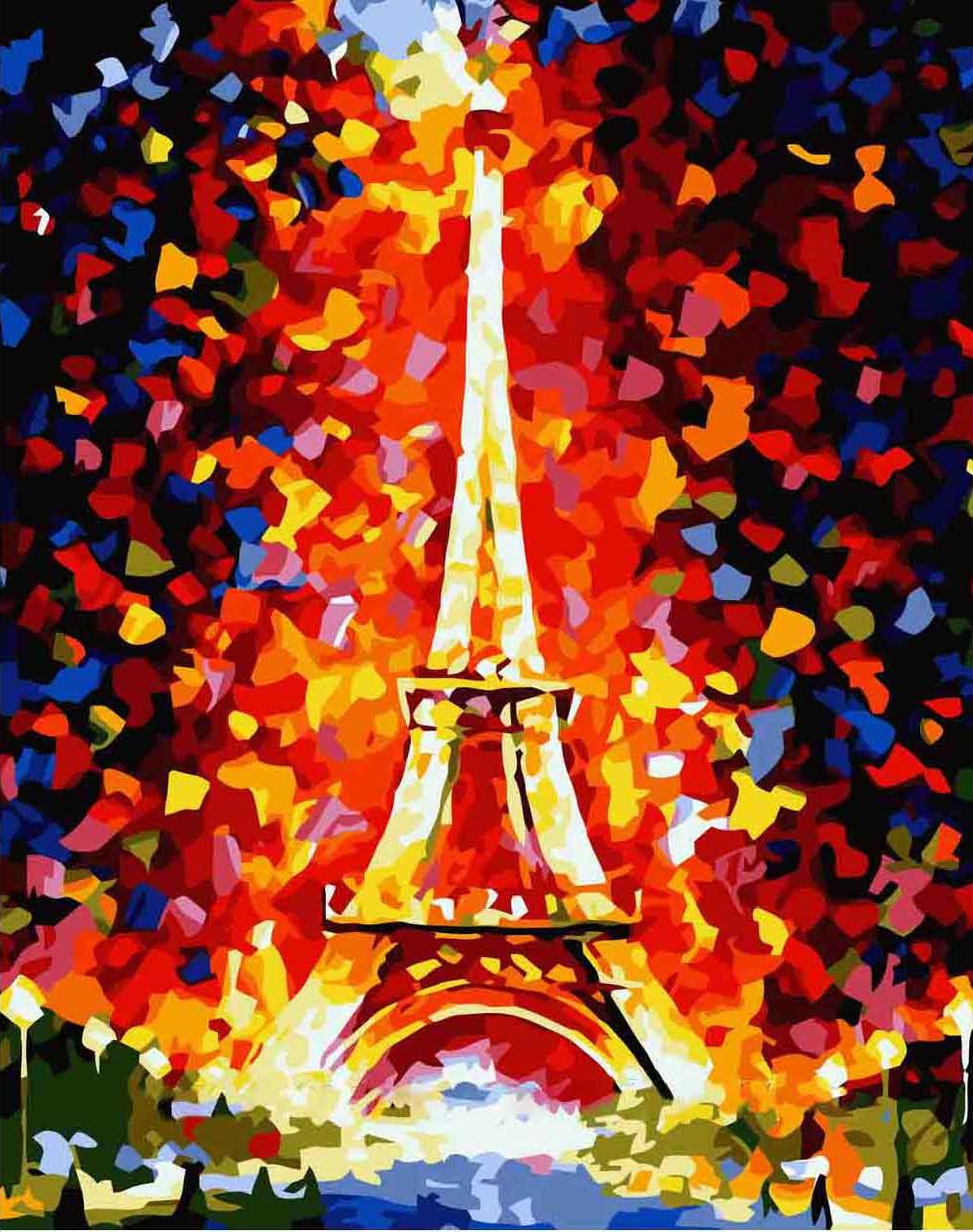 Картина по номерам «Париж - огни Эйфелевой башни» Леонида Афремова