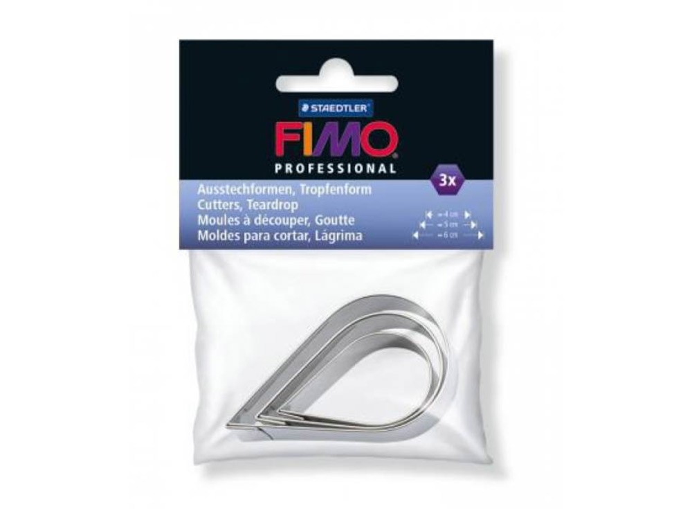 Набор каттеров FIMO Professional «Слеза», 3 шт. Набор каттеров FIMO Professional «Слеза», 3 шт.Инструменты для лепки<br><br><br>Артикул: 8724_07<br>Размер: 4 см, 5 см, 6 см<br>Количество: 3 каттера