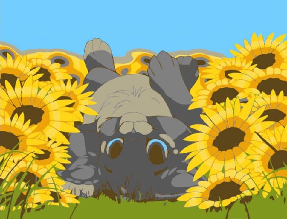 «Котенок в подсолнухах» «Котенок в подсолнухах»Цветной (Premium)<br><br><br>Артикул: MA1009_Z<br>Основа: Картон<br>Сложность: очень легкие<br>Размер: 10x15 см<br>Количество цветов: 8-10<br>Техника рисовани: Без смешивани красок