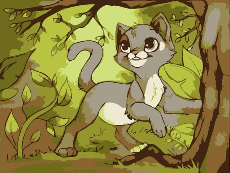 «Мультяшная кошка» «Мультяшная кошка»Цветной (Premium)<br><br><br>Артикул: MA1010_Z<br>Основа: Картон<br>Сложность: очень легкие<br>Размер: 10x15 см<br>Количество цветов: 8-10<br>Техника рисования: Без смешивания красок