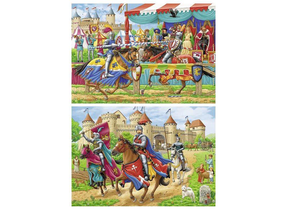 Набор пазлов «Рыцари» Набор пазлов «Рыцари»Ravensburger<br><br><br>Артикул: 9083<br>Размер: 26x18 см