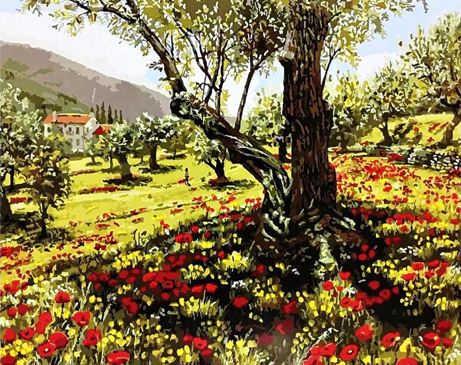 «Оливковая роща в Андалусии» Ричарда Харпана «Оливковая роща в Андалусии» Ричарда ХарпанаPaintboy (Premium)<br><br><br>Артикул: GX3483<br>Основа: Холст<br>Сложность: средние<br>Размер: 40x50 см<br>Количество цветов: 24<br>Техника рисования: Без смешивания красок
