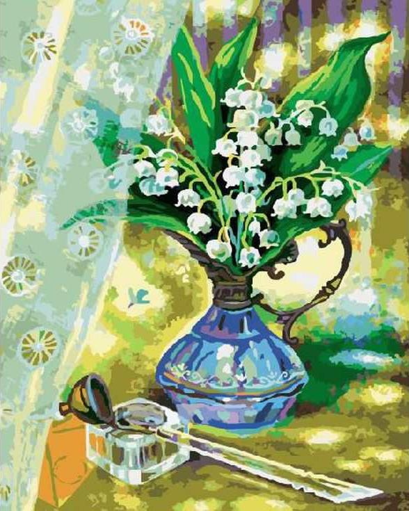 «Ландыши» Тани Сытой «Ландыши» Тани СытойРаскраски по номерам Paintboy (Original)<br><br><br>Артикул: GX3068_R<br>Основа: Холст<br>Сложность: средние<br>Размер: 40x50 см<br>Количество цветов: 25<br>Техника рисования: Без смешивания красок