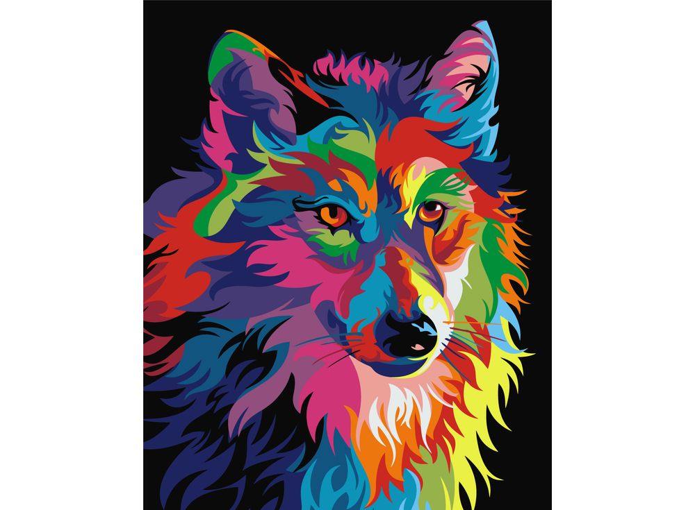Картина цветным песком «Волк» Ваю Ромдони