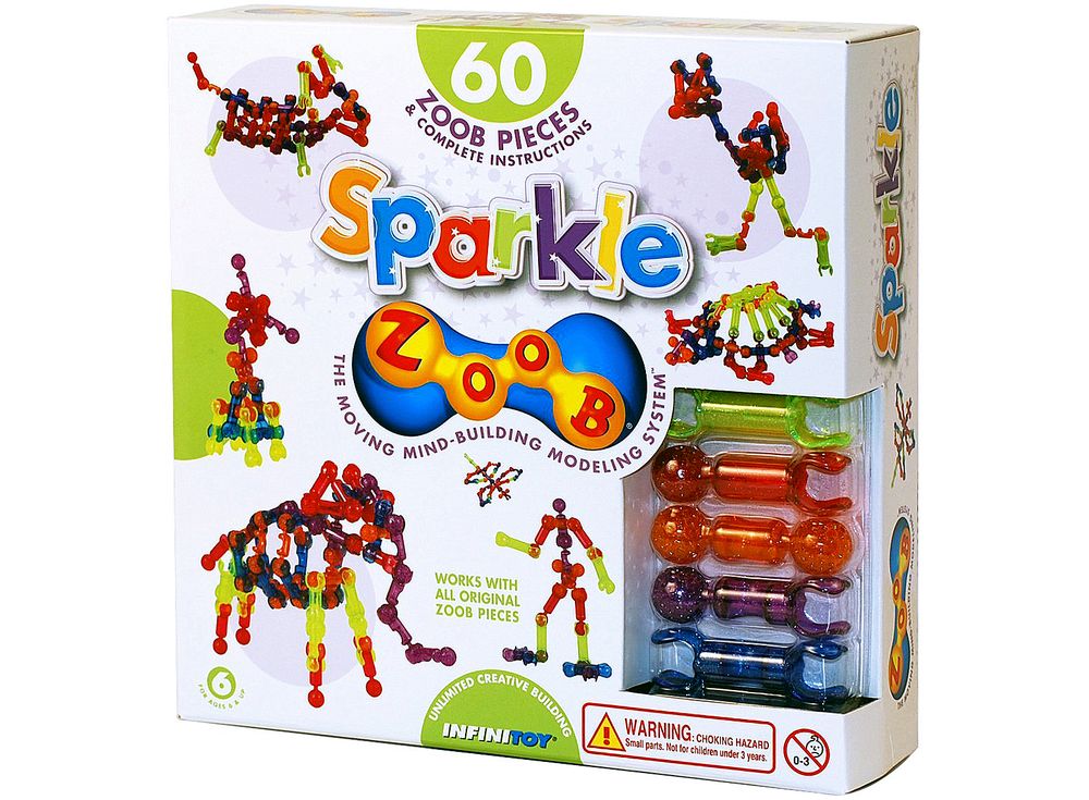 Конструктор ZOOB SPARKLE 60 Конструктор ZOOB SPARKLE 60Пластиковые конструкторы ZOOB<br>ZOOB – необычный подвижный конструктор, завоевавший любовь родителей и детей во всем мире благодаря своим развивающим способностям и безграничным возможностям конструирования.<br> <br> Каждый набор состоит из прочных и приятных на ощупь деталей 5 видов, котор...<br><br>Артикул: 11060<br>Вес: 400 г<br>Материал: Пластик<br>Размер деталей: 6 см<br>Возраст: от 6 лет