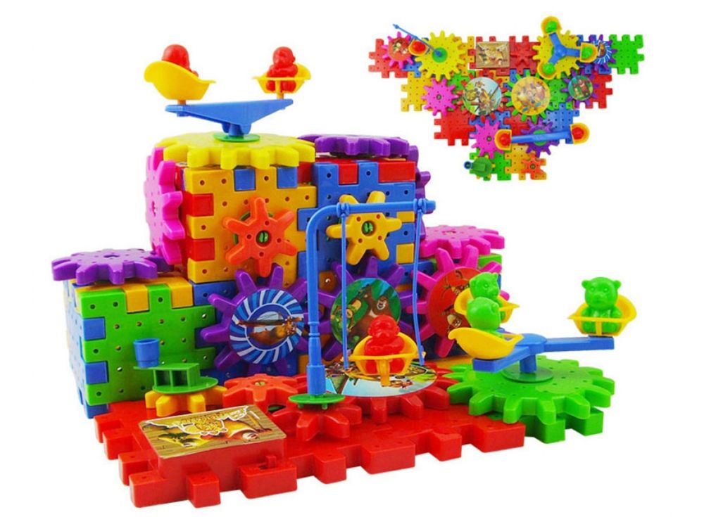 Конструктор Funny Bricks «Веселые шестеренки» 81 деталь Конструктор Funny Bricks «Веселые шестеренки» 81 детальКонструкторы Funny Bricks<br>Конструктор Фани Брикс состоит из 81 детали: строительные блоки-пазлы, которые нужно правильно сложить между собой и шестеренки, которые также нужно сложить правильно, чтобы весь механизм «заработал».<br><br><br> В комплекте также идёт специальный блок с м...<br><br>Артикул: FB81<br>Вес: 500 г<br>Материал: Пластик<br>Возраст: от 5 лет
