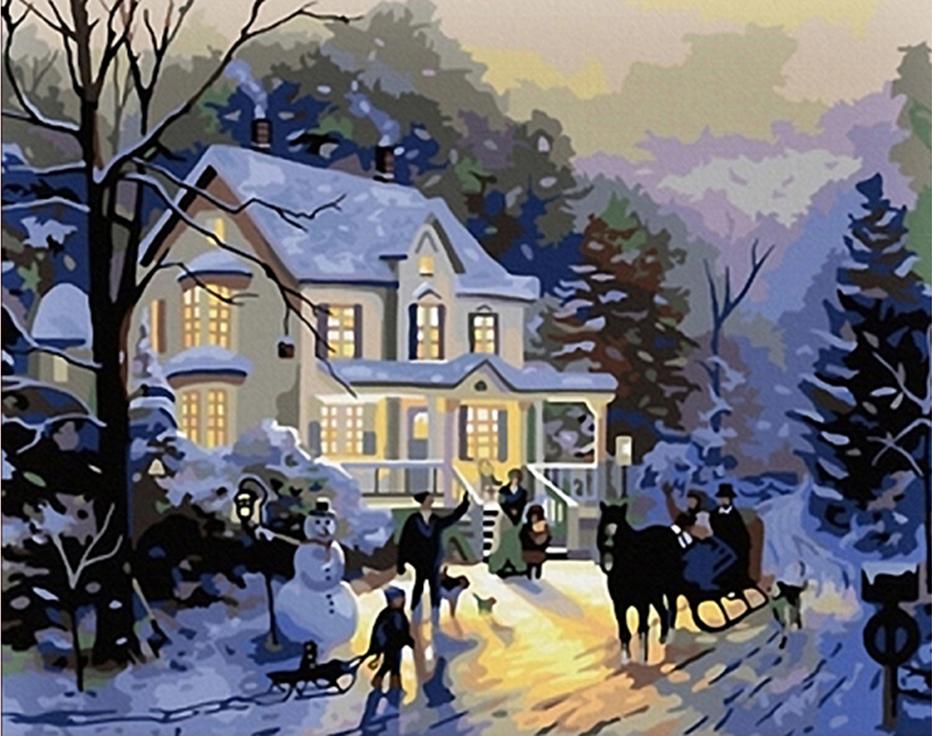 «Зимний вечер» Томаса Кинкейда «Зимний вечер» Томаса КинкейдаPaintboy (Premium)<br><br><br>Артикул: G103<br>Основа: Холст<br>Сложность: сложные<br>Размер: 40x50 см<br>Количество цветов: 24<br>Техника рисования: Без смешивания красок