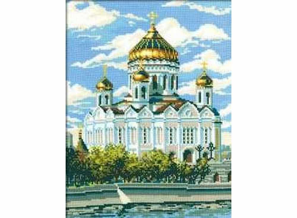 Набор для вышивания «Храм Христа Спасителя» Набор для вышивания «Храм Христа Спасителя»Вышивка крестом Риолис<br><br><br>Артикул: 303<br>Основа: канва 10 Aida Zweigart<br>Размер: 33x43 см<br>Техника вышивки: счетный крест<br>Серия: Риолис (Сотвори Сама)<br>Тип схемы вышивки: Цветная схема<br>Цвет канвы: Белый<br>Количество цветов: 16<br>Заполнение: Полное<br>Игла: 1 вид<br>Рисунок на канве: не нанесён<br>Техника: Вышивка крестом<br>Нитки: шерсть/акрил Safil