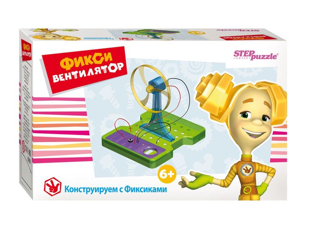 Развивающая игра «Фикси-вентилятор» Развивающая игра «Фикси-вентилятор»Наборы для опытов и экспериментов<br>Игра-конструктор Фикси-вентилятор — увлекательная развивающая игра для детей.<br> С помощью этого набора ребенок получит представление об электричестве, сможет составить электрическую цепь, сделает своими руками работающее устройство.<br> <br> Зачем это ребен...<br><br>Артикул: 76154<br>Размер упаковки: 16x12,5x6 см<br>Возраст: от 6 лет<br>Количество игроков: 1+<br>Аудитория: Детские
