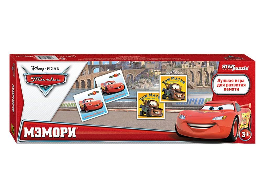Мэмори «Тачки» Мэмори «Тачки»Настольные развивающие игры<br>Классическая игра мемори. Разложите карточки на стол картинками вниз. Открывая по две карты, соберите как можно больше пар с героями «Тачек» Disney. Игра способствует развитию памяти, внимания.<br><br>Артикул: 80202<br>Размер упаковки: 36x12,5x35 см<br>Возраст: от 3 лет<br>Время игры: 10-30 мин.<br>Количество игроков: 1+<br>Аудитория: Детские