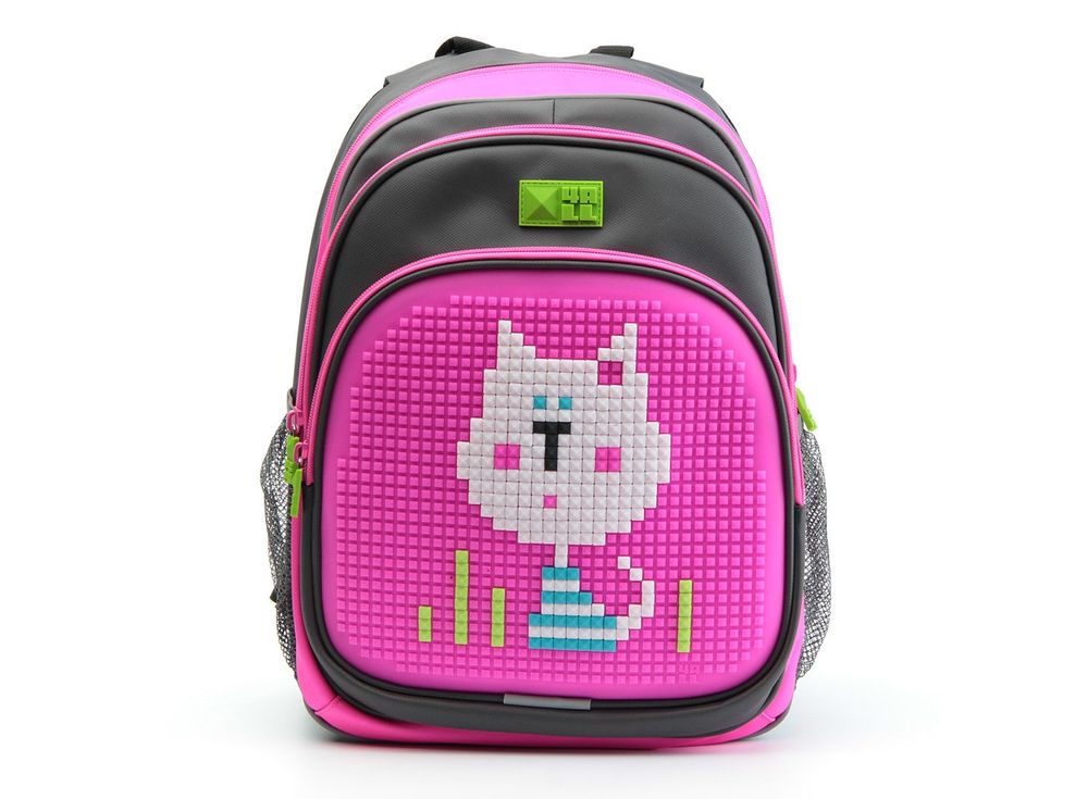 Рюкзак 4ALL Kids с битами, серо-розовый Рюкзак 4ALL Kids с битами, серо-розовыйПиксельные рюкзаки<br><br><br>Артикул: RK61-02N<br>Вес: 950 г<br>Размер готовой модели: 27x17x39 см<br>Цвет: Серо-розовый<br>Серия: 4ALL Kids<br>Материал: Полиэстер/силикон<br>Объем: 19 л<br>Возраст: от 6 лет<br>Размер битов: Маленькие<br>Цвета битов на выбор: 25 цветов<br>Цвета силиконовой панели на выбор: 7 цветов