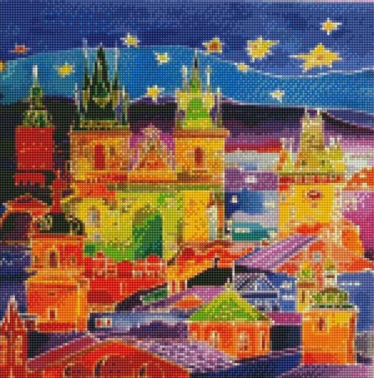 Стразы «Европейский город» Стразы «Европейский город»Цветной<br><br><br>Артикул: CCH-004<br>Основа: Холст на подрамнике<br>Сложность: сложные<br>Размер: 20x30 см<br>Выкладка: Полная<br>Количество цветов: 20-35<br>Тип страз: Круглые непрозрачные (акриловые)