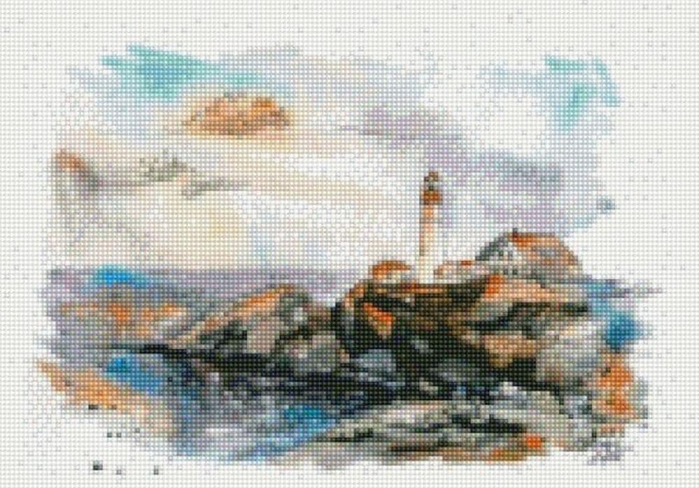Стразы «Маяк в тумане» Стразы «Маяк в тумане»Цветной<br><br><br>Артикул: CEP-027<br>Основа: Холст на подрамнике<br>Сложность: сложные<br>Размер: 30x40 см<br>Выкладка: Полная<br>Количество цветов: 20-35<br>Тип страз: Круглые непрозрачные (акриловые)