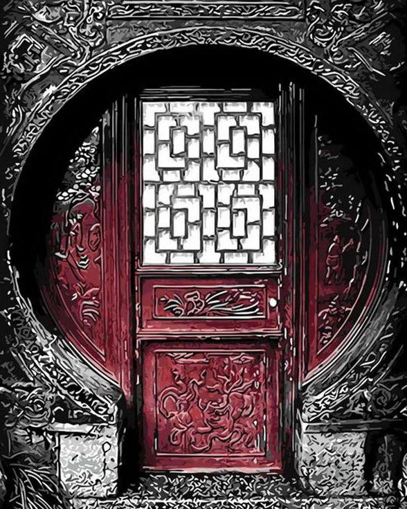 «Резная дверь» «Резная дверь»Раскраски по номерам Menglei (Standart)<br><br><br>Артикул: MG8211_S<br>Основа: Холст<br>Сложность: средние<br>Размер: 40x50 см<br>Количество цветов: 20<br>Техника рисования: Без смешивания красок