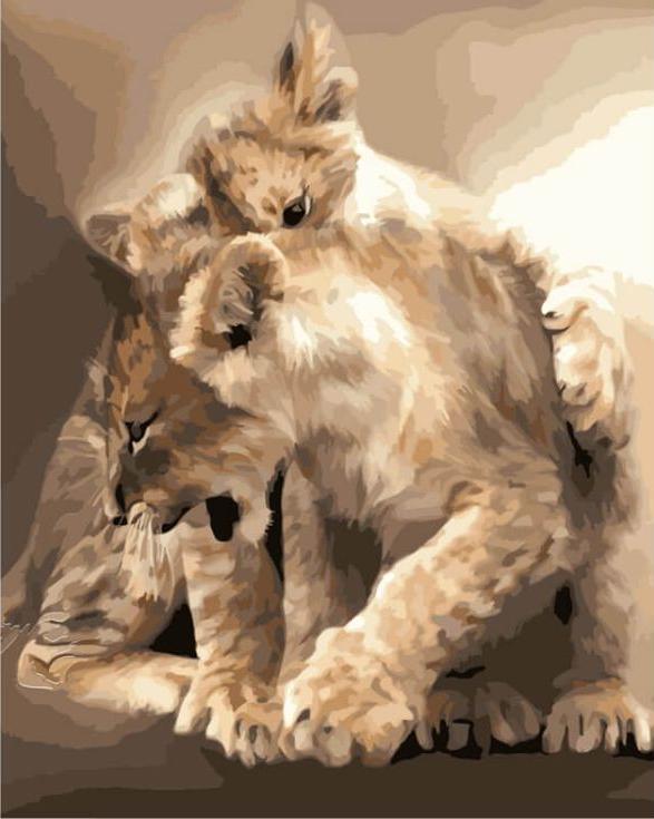 «Котята-пантерята» «Котята-пантерята»Цветной (Premium)<br><br><br>Артикул: MG3081_Z<br>Основа: Холст<br>Сложность: сложные<br>Размер: 40x50 см<br>Количество цветов: 25<br>Техника рисования: Без смешивания красок