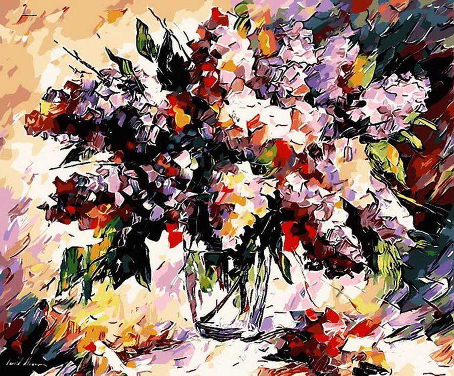 «Сирень» Леонида Афремова «Сирень» Леонида АфремоваPaintboy (Premium)<br><br><br>Артикул: GX4569<br>Основа: Холст<br>Сложность: сложные<br>Размер: 40x50 см<br>Количество цветов: 25<br>Техника рисования: Без смешивания красок