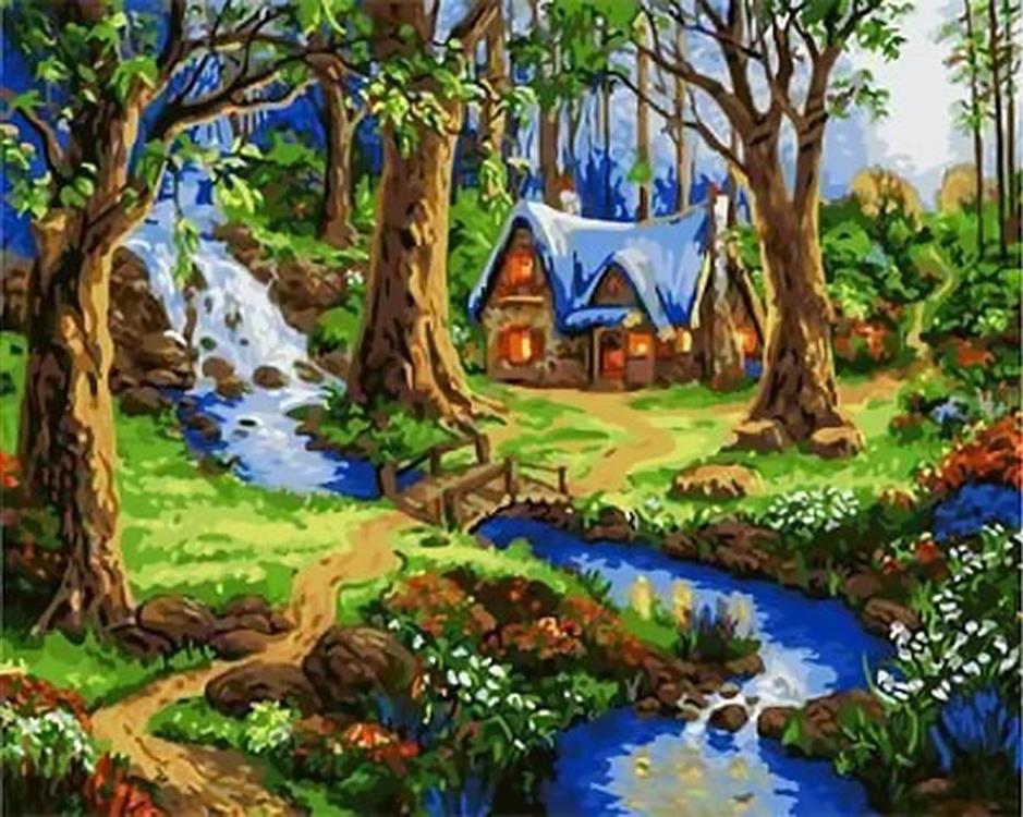 «Лесной домик» «Лесной домик»Paintboy (Premium)<br><br><br>Артикул: GX4679<br>Основа: Холст<br>Сложность: средние<br>Размер: 40x50 см<br>Количество цветов: 27<br>Техника рисования: Без смешивания красок