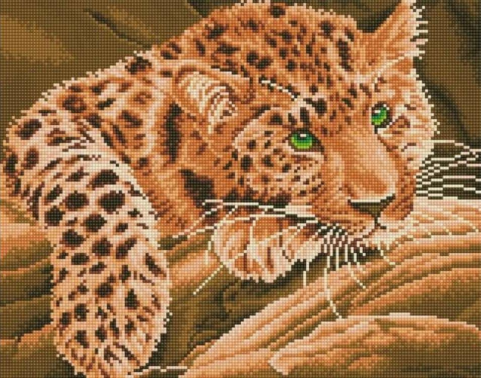 Алмазная вышивка «Африканский леопард» Алмазная вышивка «Африканский леопард»Цветной<br>Обновленная серия алмазной мозаики от бренда Цветной - это яркие популярные сюжеты и расширенная комплектация качественными составляющими. <br><br><br>Особенности алмазной вышивки от Цветной:<br><br>тканевый холст имеет ярко выраженную приятную на ощупь бархатисту...<br><br>Артикул: A204<br>Основа: Холст на подрамнике<br>Сложность: сложные<br>Размер: 40x50 см<br>Выкладка: Полная<br>Количество цветов: 20-35<br>Тип страз: Круглые непрозрачные (акриловые)