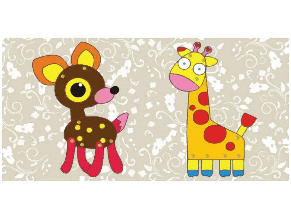 

Мозаика «Олененок и жираф» (фигурки из картона