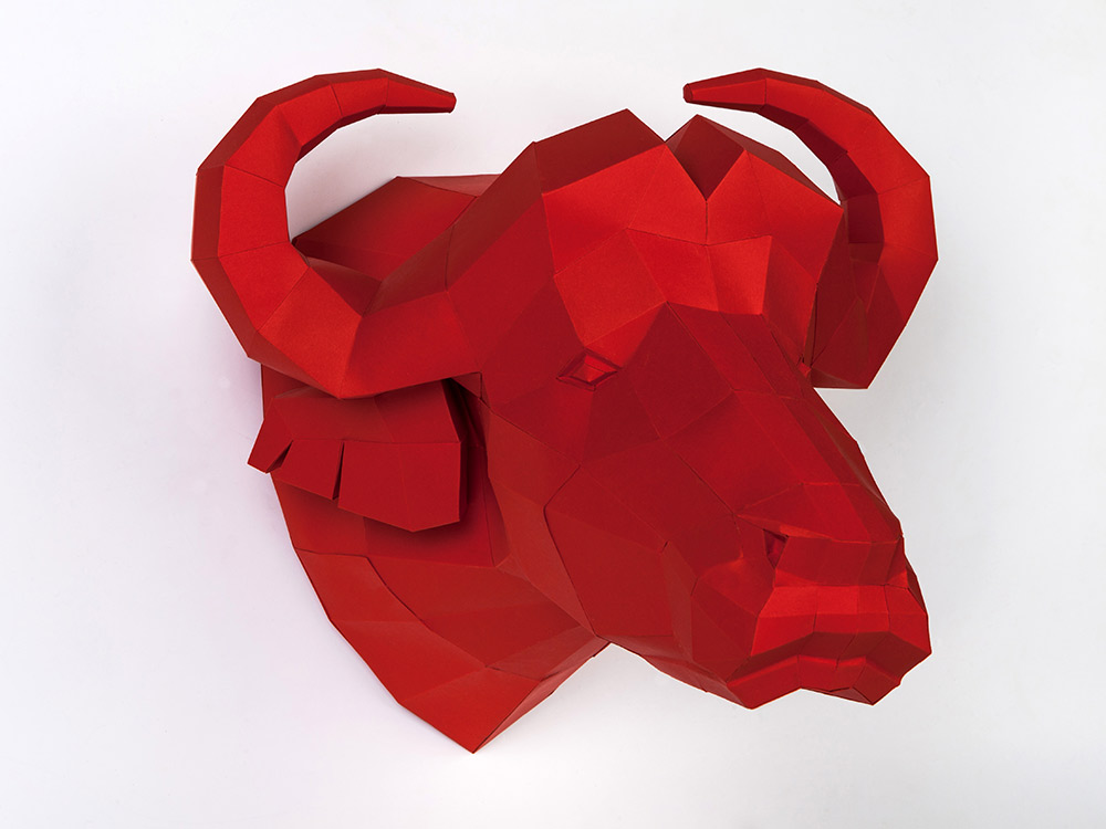 

Бумажная модель для склеивания трофей «Буйвол», Красный