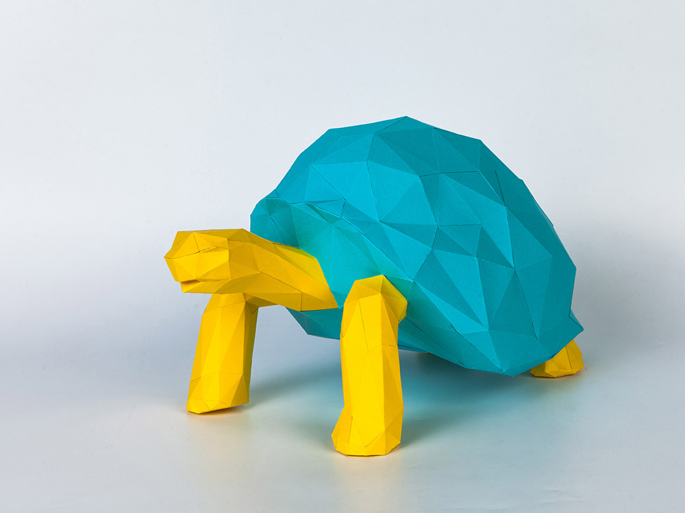 

Бумажная модель для склеивания фигура «Черепаха», «Черепаха», Бирюзовый+желтый