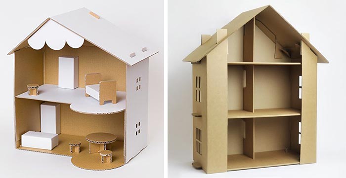 На фото изображено - Мастерим кукольный домик: материалы, советы и основные принципы строительства, рис. Домики из картона