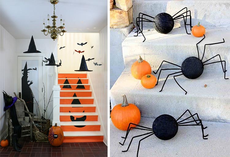 На фото изображено - Жутко красиво! Оформляем дом к Хэллоуину, рис. Черный и оранжевый цвета в интерьере