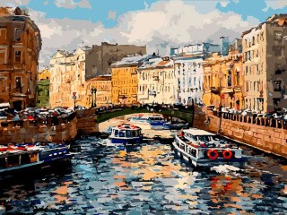 Картина по номерам «Мосты и каналы Питера»