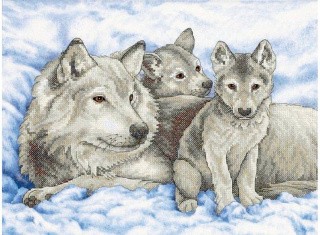Набор для вышивания «Волчица и волчата»