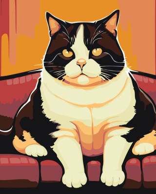Картина по номерам «Кот-толстяк»
