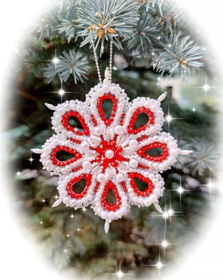 Набор для вышивания хрустальными бусинами «Рождественская звезда Red Queen»