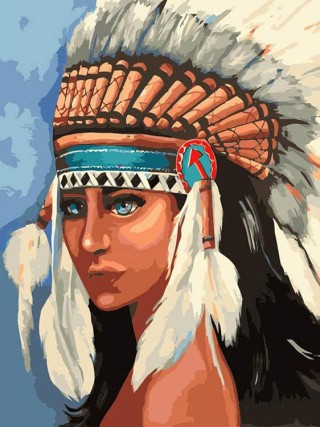 Картина по номерам «Индейская девушка»