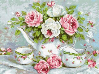 Алмазная вышивка «Розовый чай»