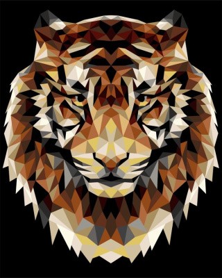 Картина по номерам «Тигр (полигональный стиль)»