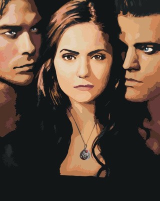 Картина по номерам «Дневники вампира: Деймон, Елена и Стефан 4»