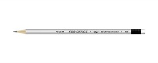Карандаш графитный ВКФ «For Office» серебрянный с ластиком ТМ (HB)