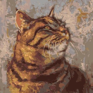 Картина по номерам «Задумчивый кот»