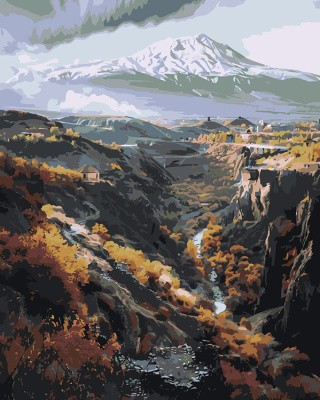 Картина по номерам «Армения: ущелье в горах, осень 40x50»