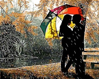 Картина по номерам «Под разноцветным зонтом»