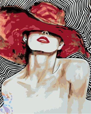 Картина по номерам «Женщина в шляпе»
