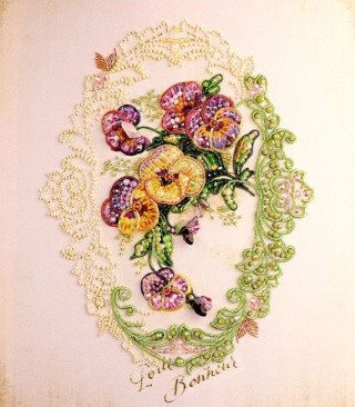 Набор для вышивания хрустальными бусинами «Цветочное кружево. Виолы»
