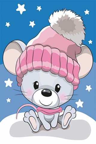 Картина по номерам «Зимняя мышка»