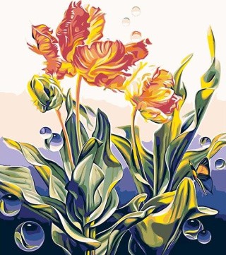 Картина по номерам «Махровые тюльпаны»