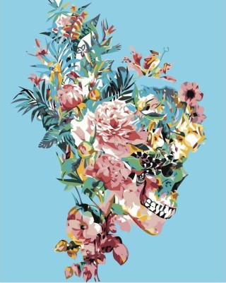 Картина по номерам «Цветочный череп»