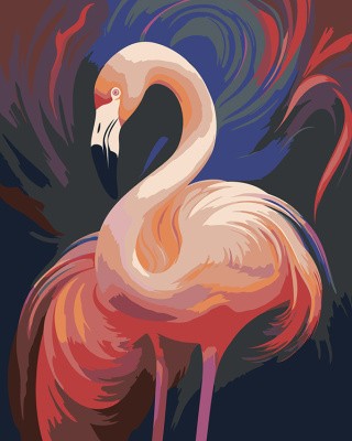 Картина по номерам «Изящный фламинго»