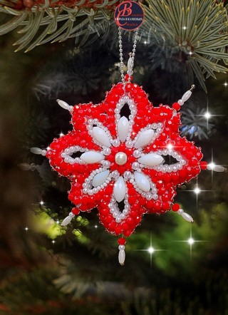 Набор для вышивания хрустальными бусинами «Рождественская звезда Санта»