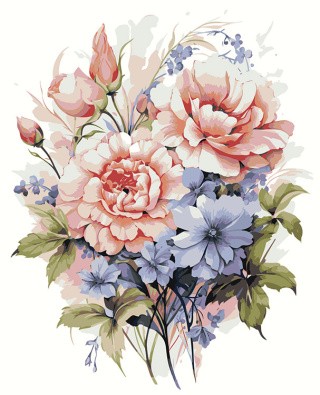 Картина по номерам «Цветы: Акварельная композиция с розами 2»