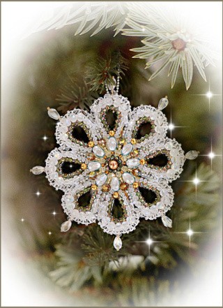 Набор для вышивания хрустальными бусинами «Рождественская звезда Камелия»