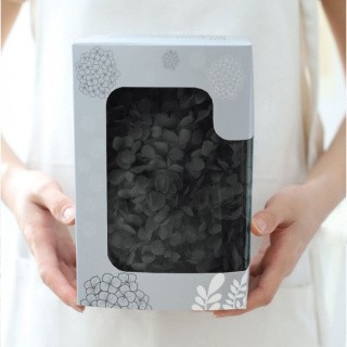 Стабилизированные цветы Гортензии (черные), коробка